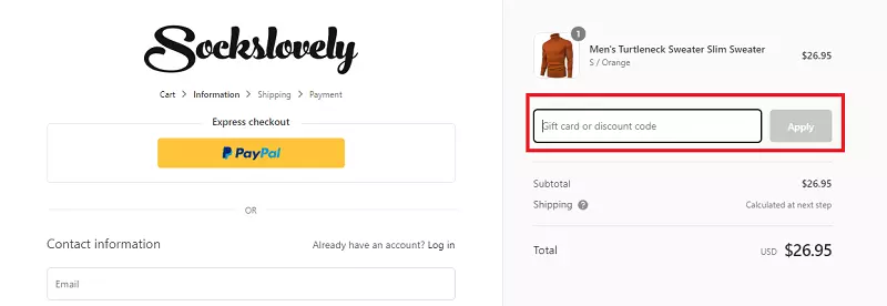 how to use sockslovely coupon code