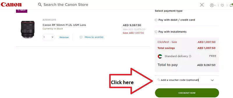 how to use canon coupon code
