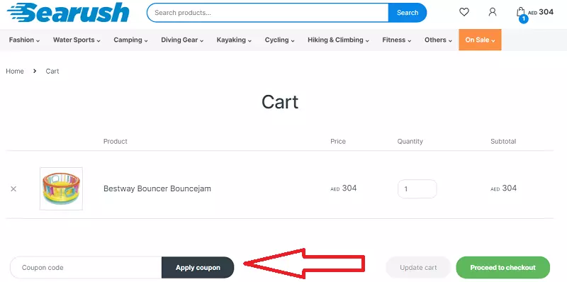 how to use searush coupon code