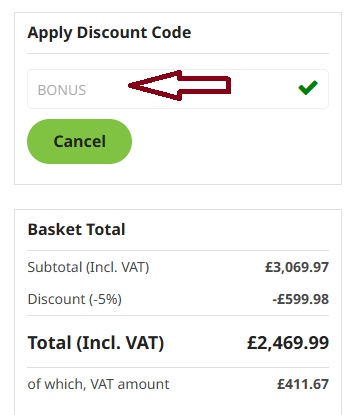 Coupon verification screenshot on Acer