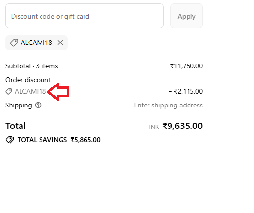 Coupon verification screenshot on Alcami Elements