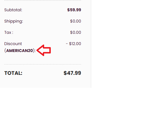 Coupon verification screenshot on American Shaman