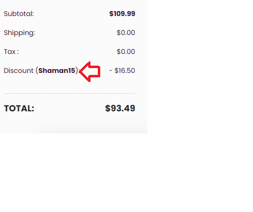 Coupon verification screenshot on American Shaman