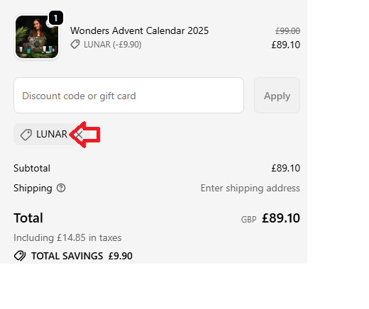 Coupon verification screenshot on Avant Skincare
