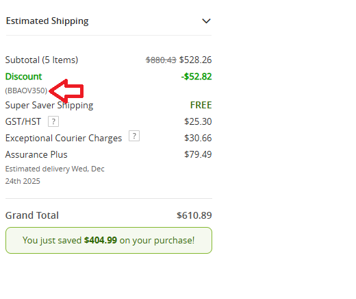 Coupon verification screenshot on Banner Buzz