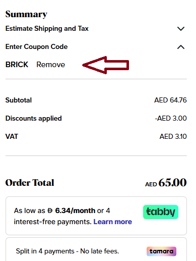 Coupon verification screenshot on Basharacare