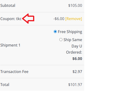 Coupon verification screenshot on Besin