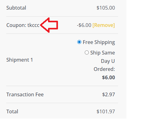 Coupon verification screenshot on Besin