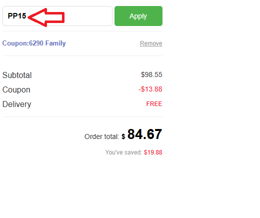 Coupon verification screenshot on Bestvibe