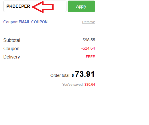 Coupon verification screenshot on Bestvibe