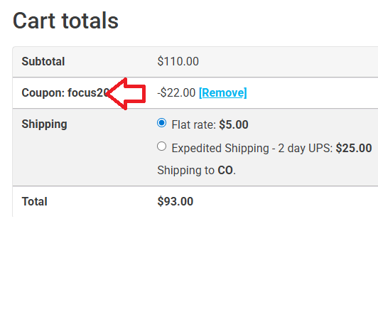 Coupon verification screenshot on Bloom Hemp