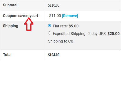 Coupon verification screenshot on Bloom Hemp