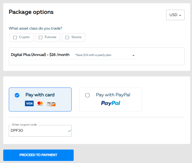 Coupon verification screenshot on Bookmap