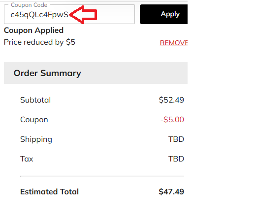 Coupon verification screenshot on Book Outlet