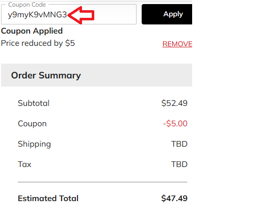 Coupon verification screenshot on Book Outlet