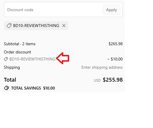 Coupon verification screenshot on Bulldog Targets