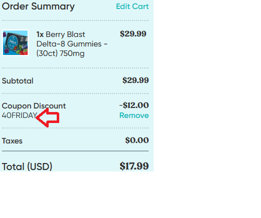 Coupon verification screenshot on Cannabis Life
