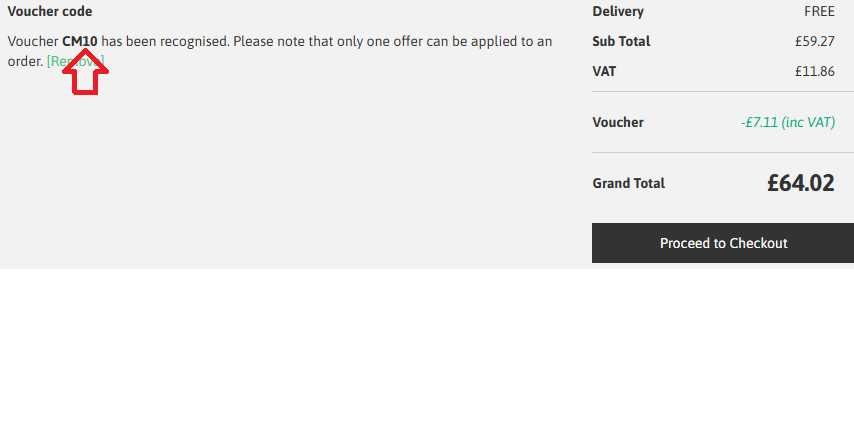 Coupon verification screenshot on Cartridge Monkey