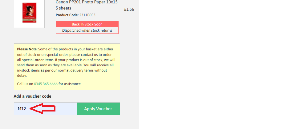 Coupon verification screenshot on Cartridge Monkey