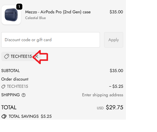 Screenshot of tested coupon for Caudabe