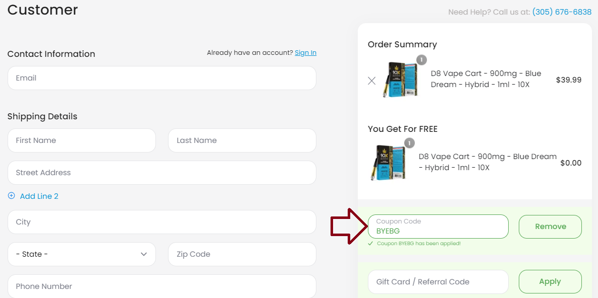 Coupon verification screenshot on CBD Mall