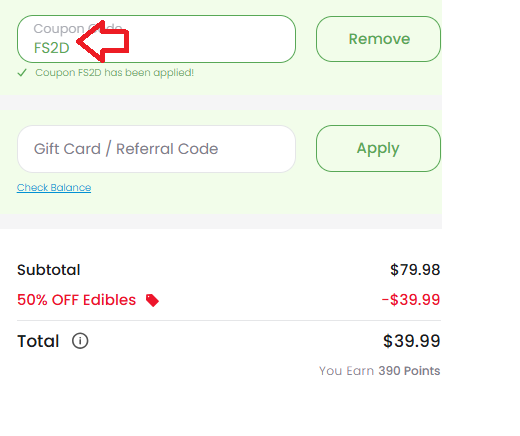 Coupon verification screenshot on CBD Mall