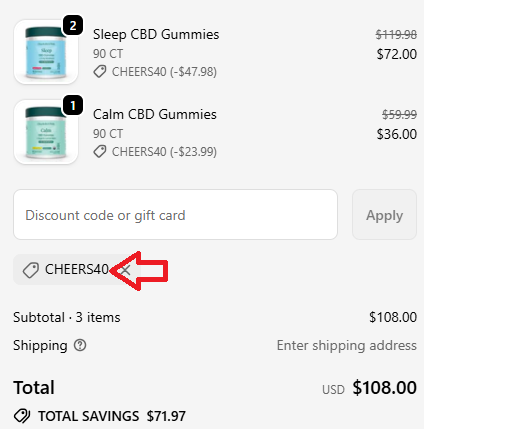 Coupon verification screenshot on Charlotte's Web
