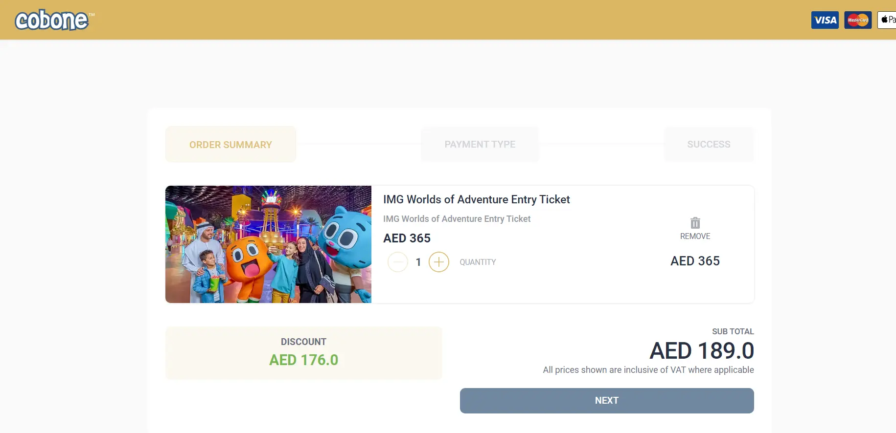 Coupon verification screenshot on Cobone
