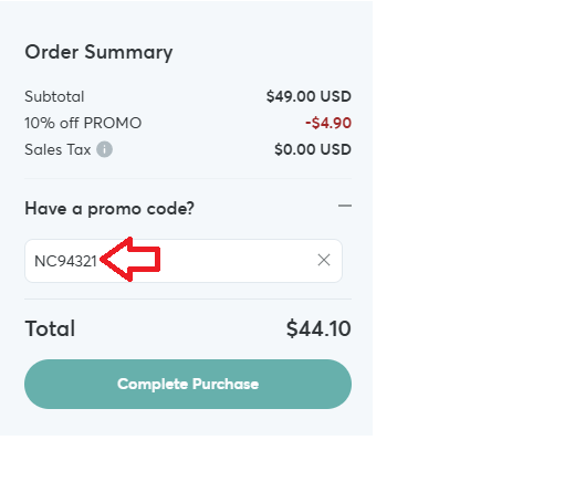 Coupon verification screenshot on Creative Market