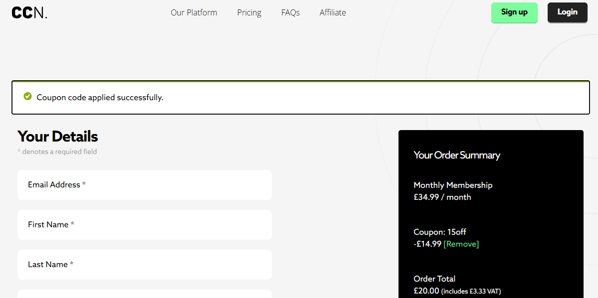 Coupon verification screenshot on Crep Chief Notify