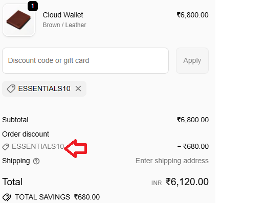 Coupon verification screenshot on Double Oak