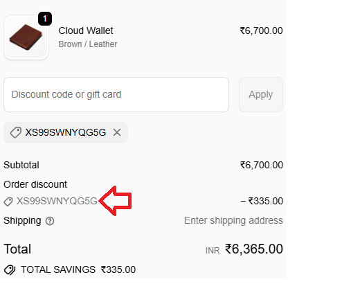 Coupon verification screenshot on Double Oak