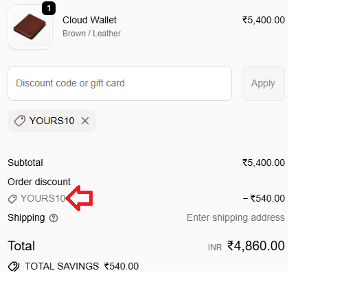 Coupon verification screenshot on Double Oak
