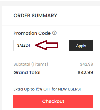 Screenshot of tested coupon for Dresslily