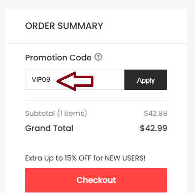 Screenshot of tested coupon for Dresslily