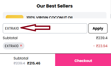 Coupon verification screenshot on Earth Rhythm