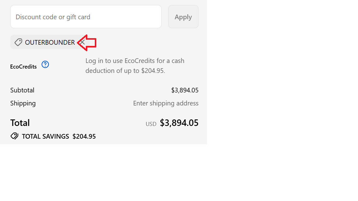 Coupon verification screenshot on EcoFlow