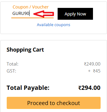 Coupon verification screenshot on Eduonix