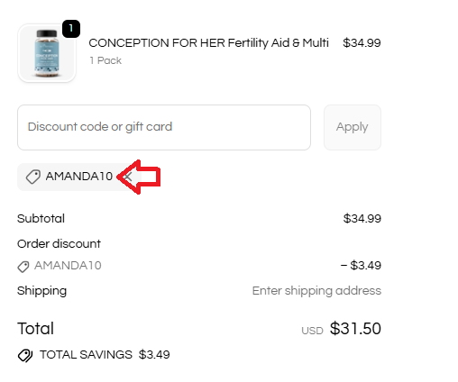 Coupon verification screenshot on Eu Natural