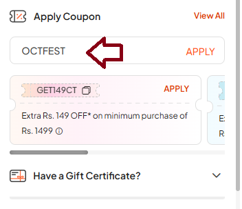 Coupon verification screenshot on Firstcry