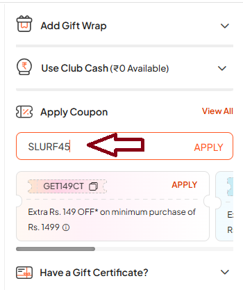 Coupon verification screenshot on Firstcry