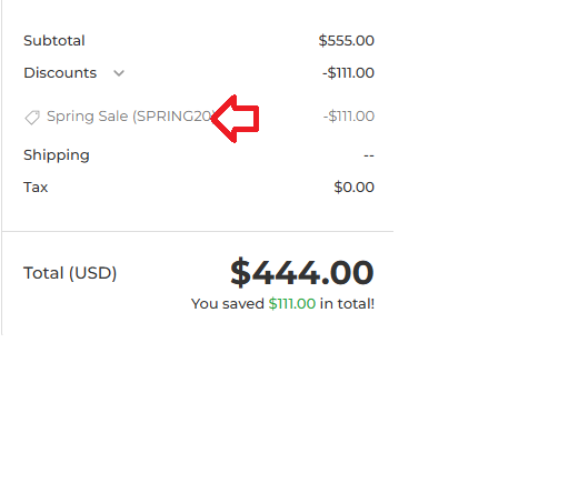 Coupon verification screenshot on Fox Creek Leather