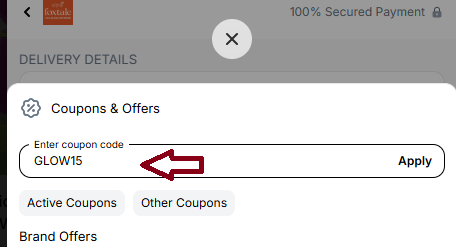 Coupon verification screenshot on Foxtale