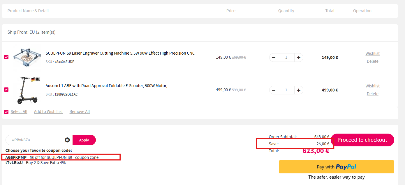 Coupon verification screenshot on Geekmaxi