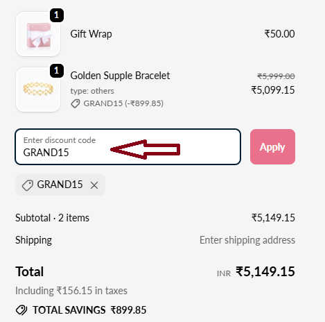 Coupon verification screenshot on Giva