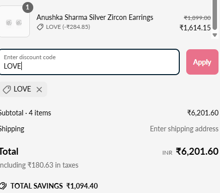 Coupon verification screenshot on Giva