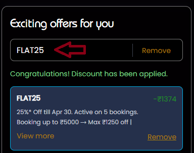 Coupon verification screenshot on Go Indigo