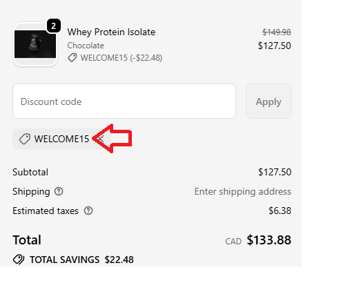 Coupon verification screenshot on Gyata Nutrition