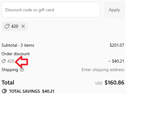 Coupon verification screenshot on Headshop