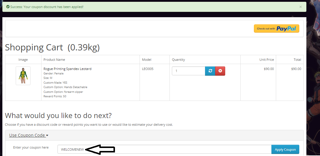 Coupon verification screenshot on Herostime
